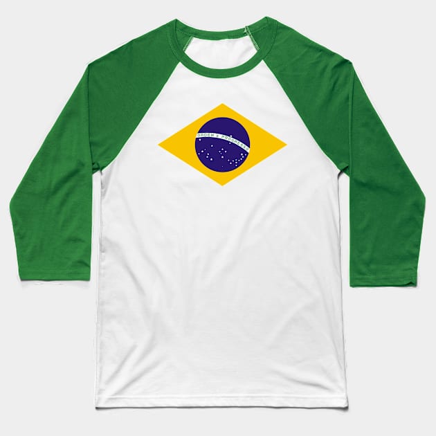 Brazil Flag Baseball T-Shirt by Historia